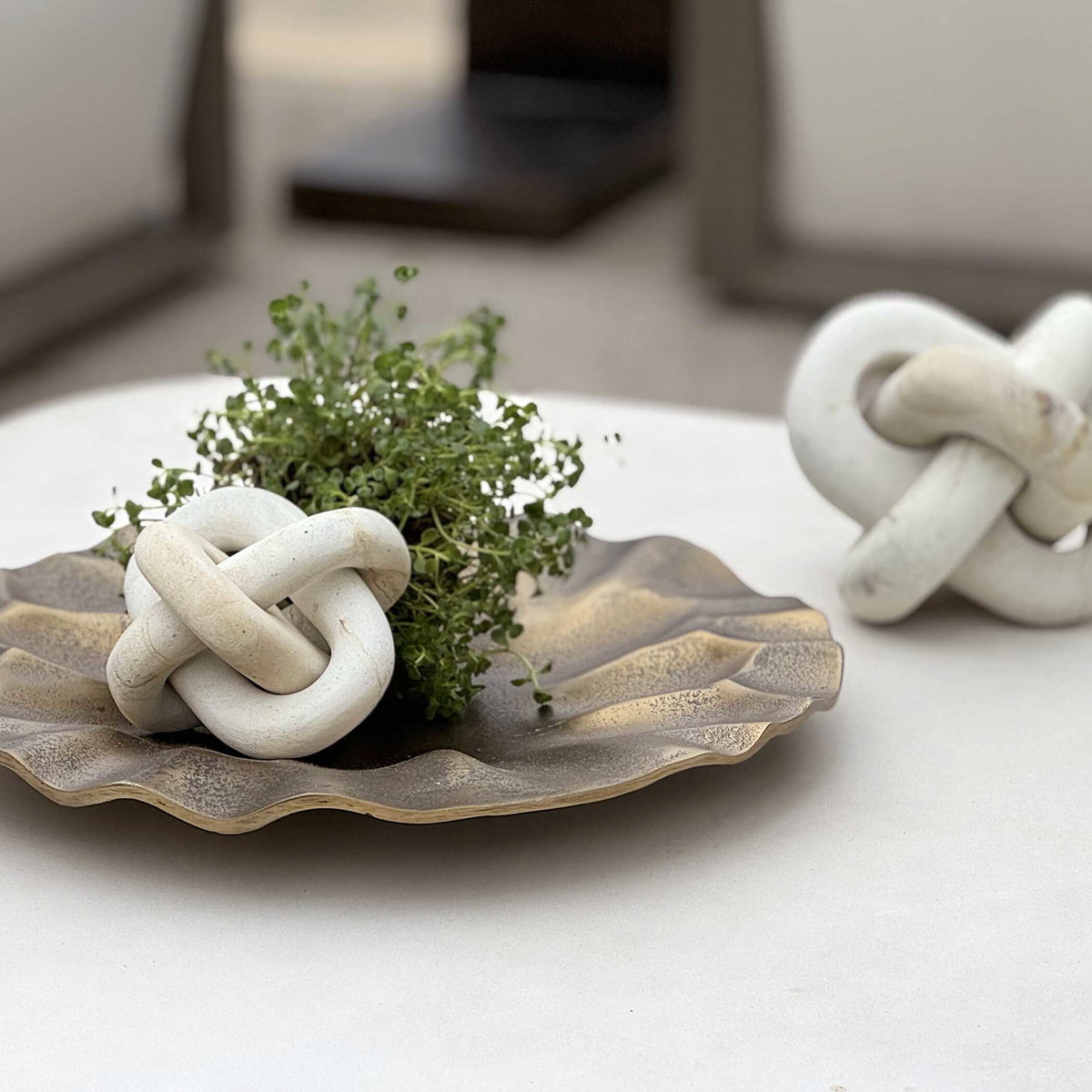 Limestone Link Sculptures Set/2, Decorative by Uttermost, 7.25" width x 7.25" height x 7.25" depth View 4