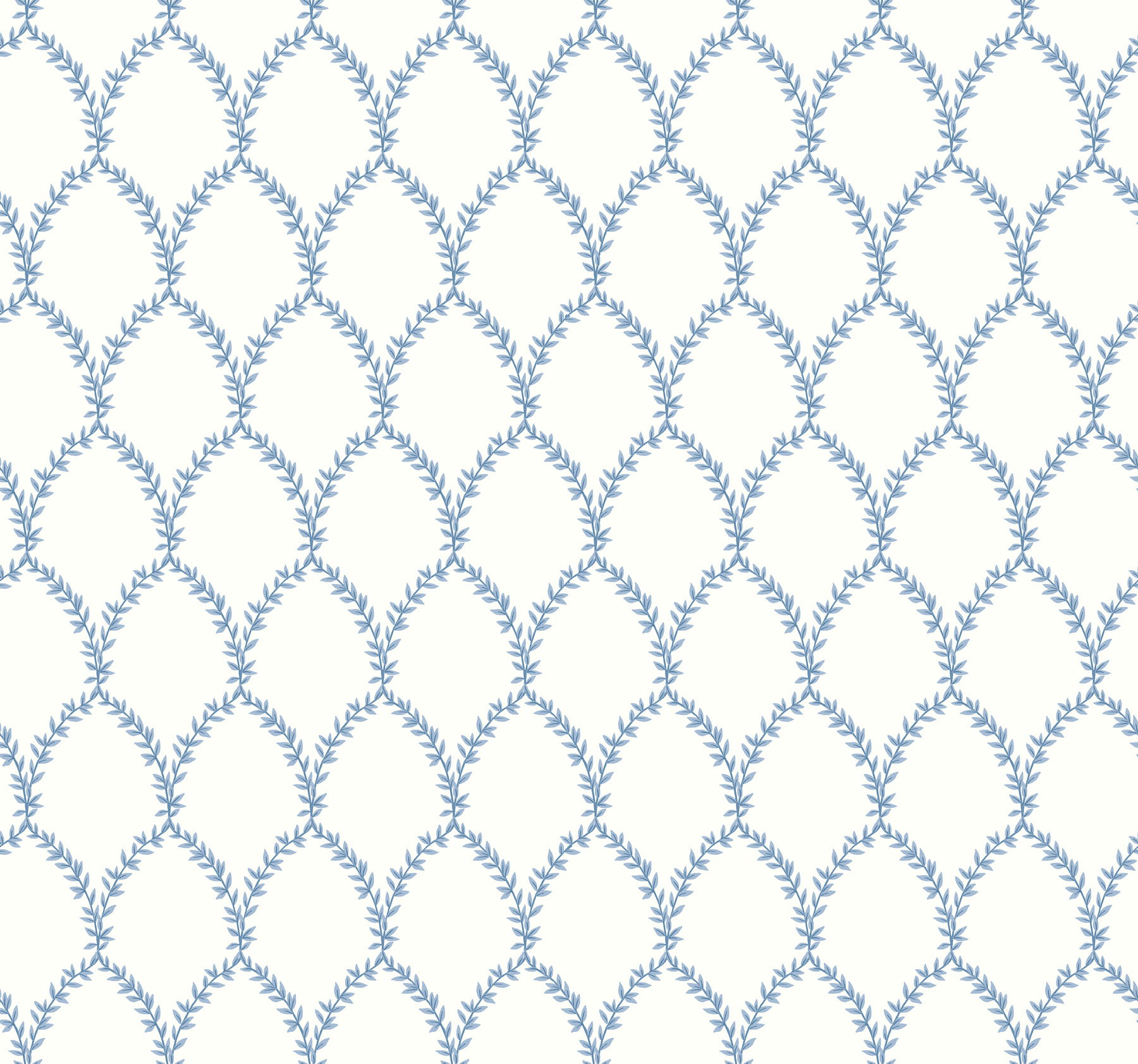 Laurel Blue & White Wallpaper large image 