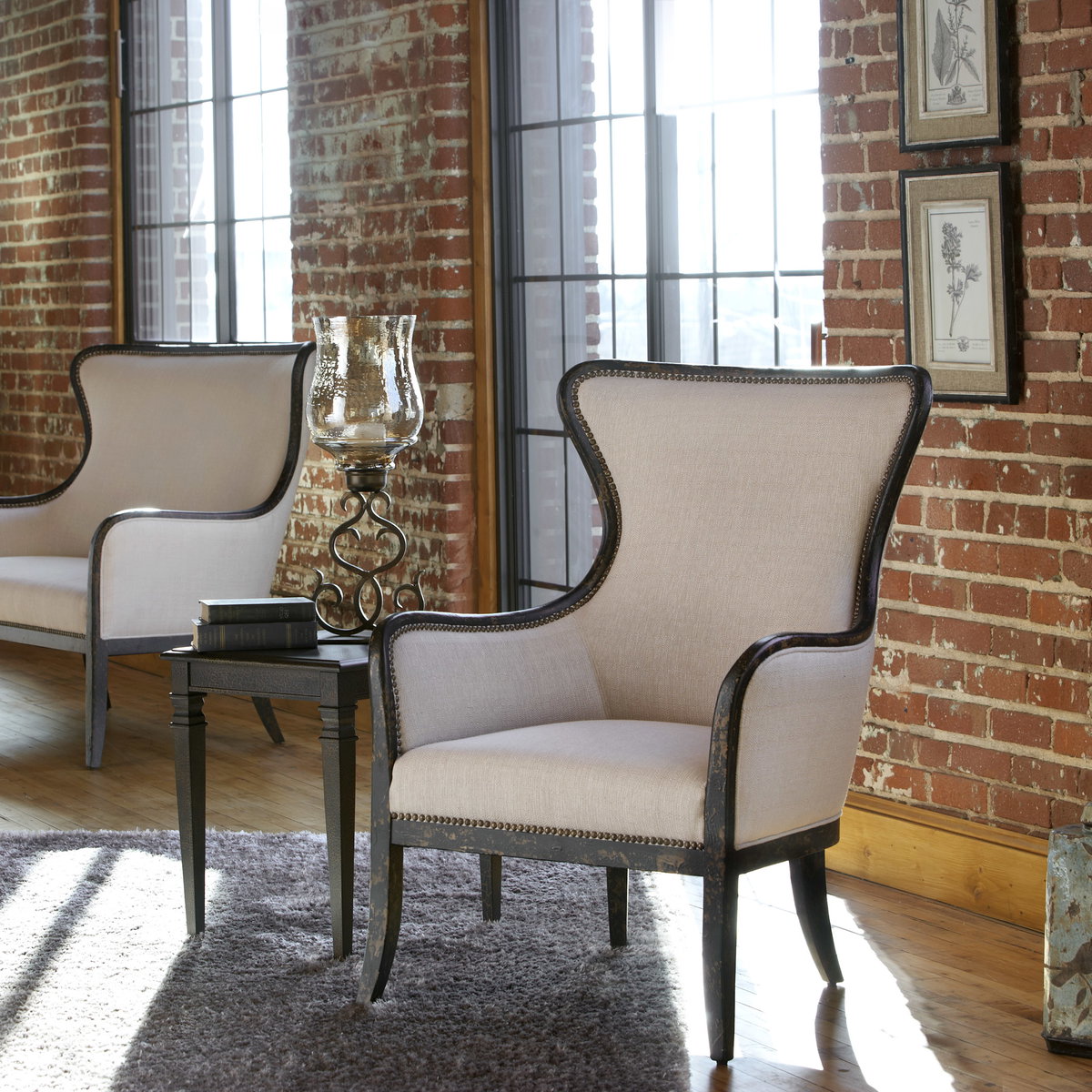 Sandy Wing Back Armchair, Accent Chair by Uttermost, 29" width x 41" height x 30" depth View 11
