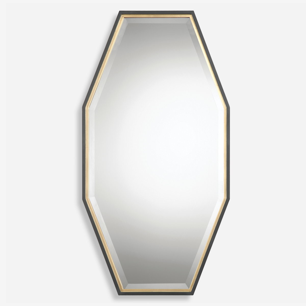 Savion Gold Octagon Mirror, by Uttermost, 24" width x 46" height x 1.5" depth View 1