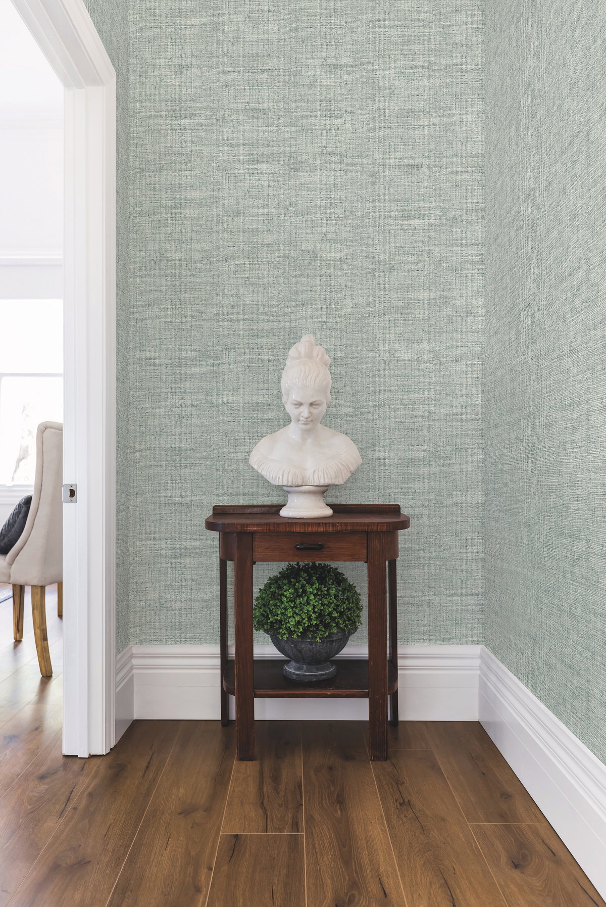 Papyrus Weave Blue Wallpaper, by York Wall, 27' length x 2'3" width x 0.02" depth View 5