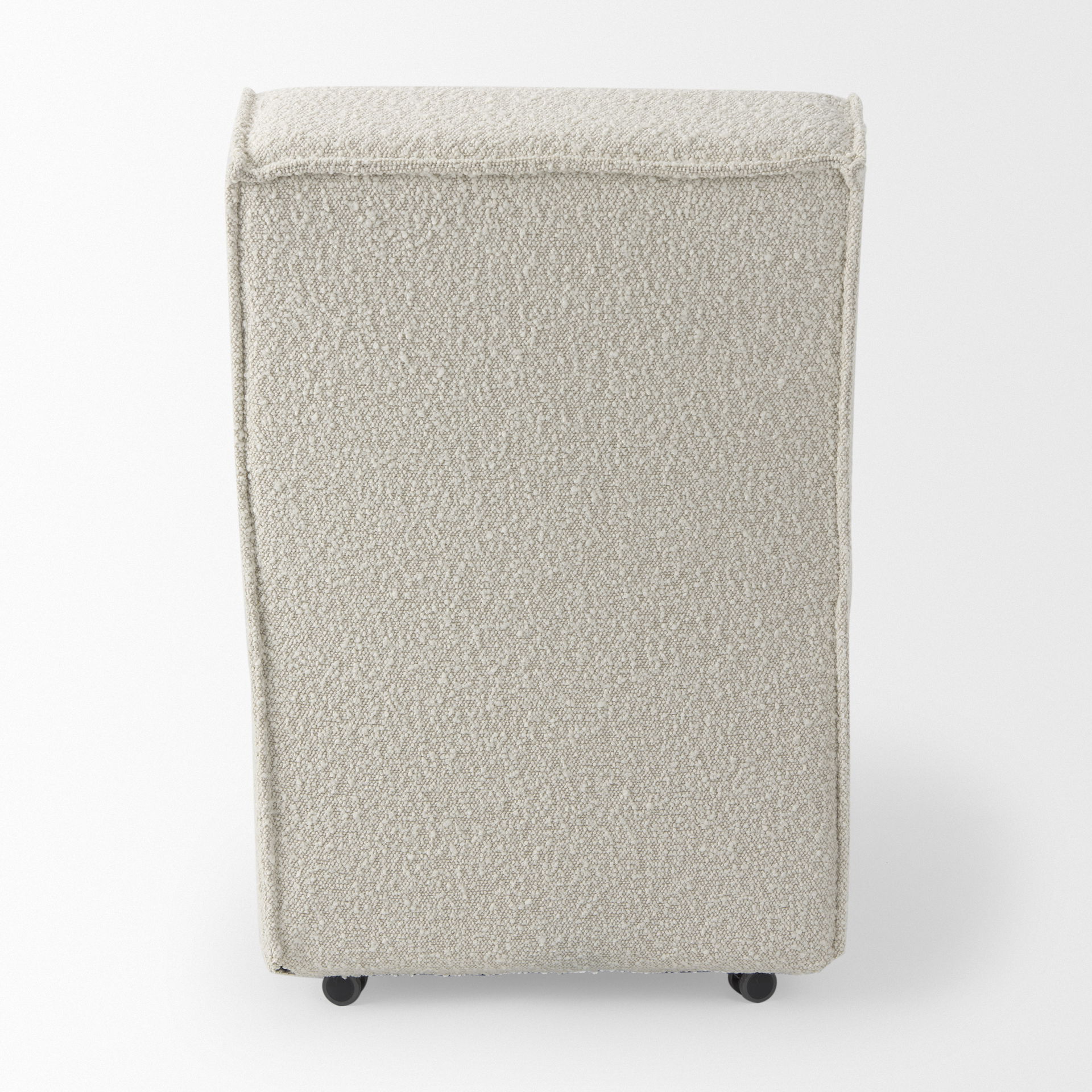 Damon  Fully Upholstered Cream-Toned Fabric Dining Chair on Casters large image 