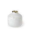 Pearl Short White Gold Rim Glass Vase, by Mercana, 8.39" length x 8.39" width x 8.46" height thumbnail 1