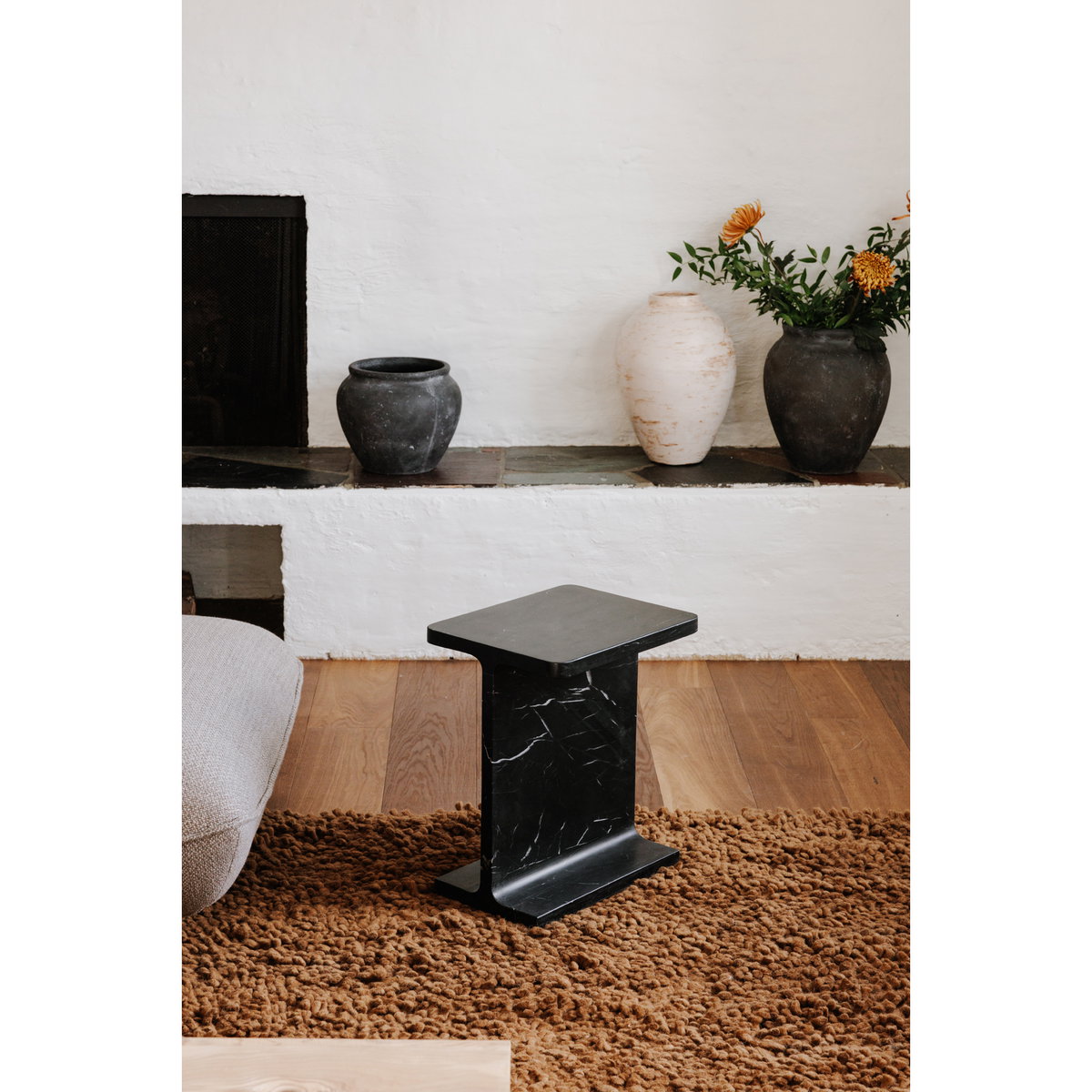 Tullia Accent Table Black, Side & End Table by Moe's Home, 15" width x 18" height x 12" depth View 6