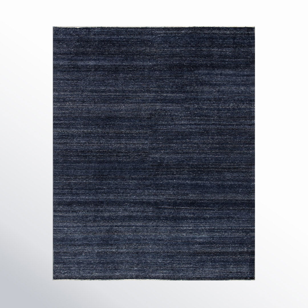 Jaipur Living Origin Hand-Knotted Solid Dark Blue Area Rug (10'X14') large image 