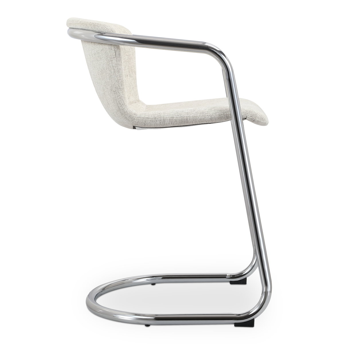 Freeman Chrome Frame Counter Stool Blended Cream - Set Of Two, Counter & Bar Stool by Moe's Home, 22" width x 36" height x 24" depth View 4