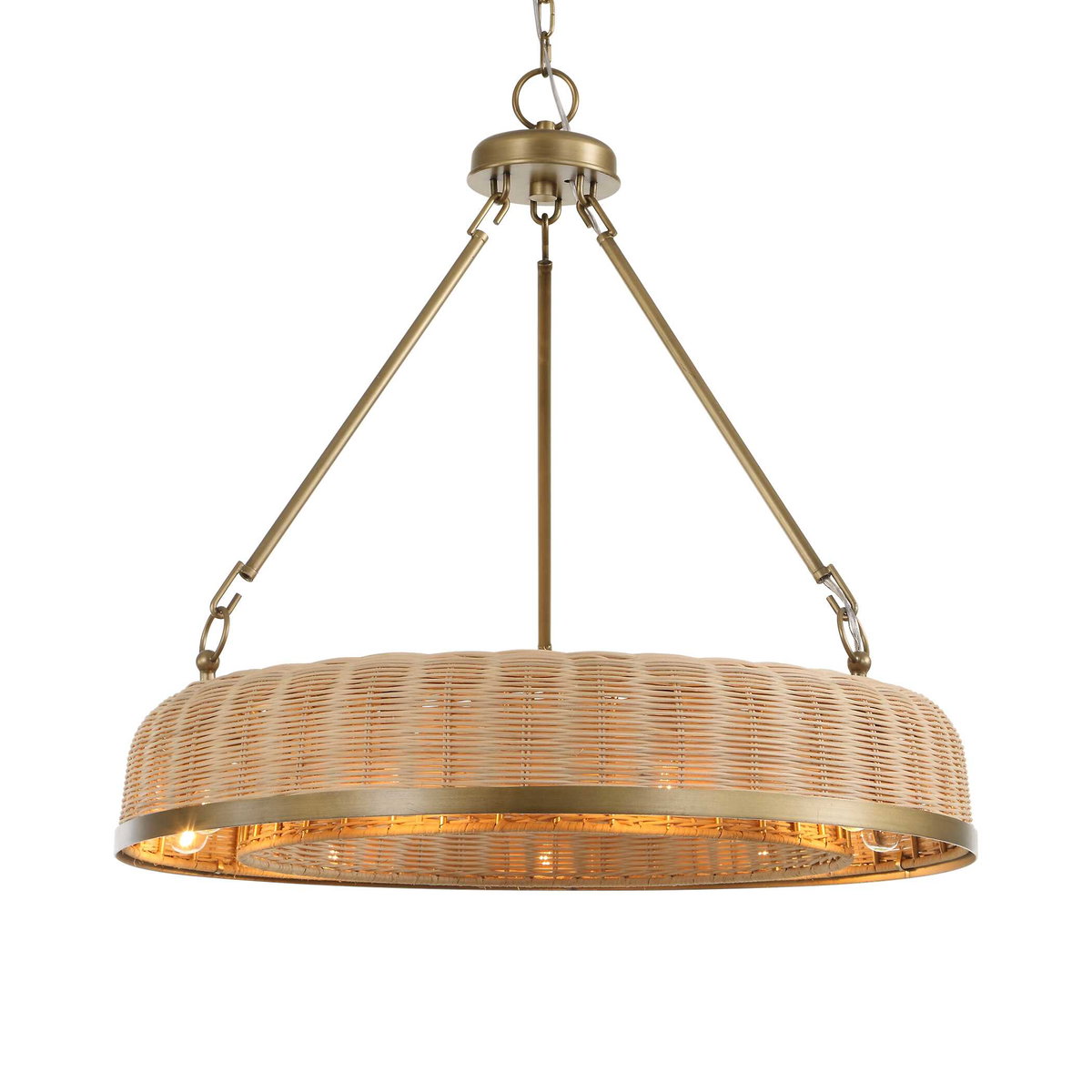 Ladakh 9 Light Round Wicker Pendant, by Uttermost, 28" width x 27" height x 28" diameter View 1