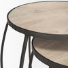 Clapp Round Light Brown with White Wash Wood and Silver Metal Nesting Accent Tables (Set of 2) thumbnail 7