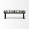 Denison II 56L x 15W Black Wood Base Woven-Leather Cushion Top Accent Bench, Benche by Mercana, 56" length x 14.5" width x 19" height thumbnail 2