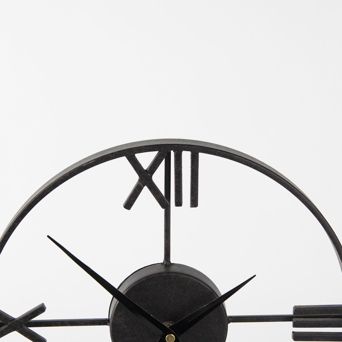Oris Black Metal/Wood Open Frame Table Clock, by Mercana, 11.42" length x 3.15" width x 17.72" height View 7