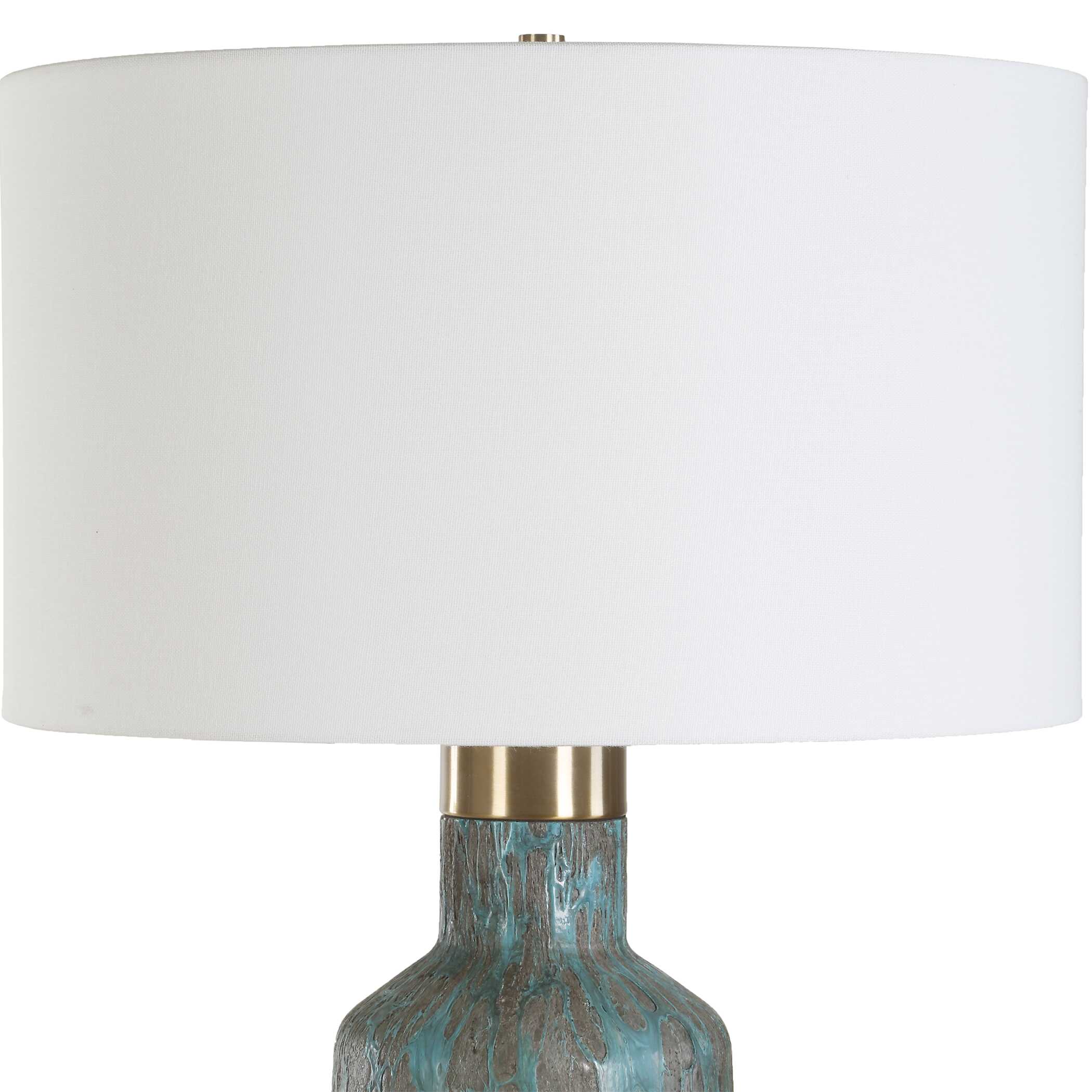 Dauphine Cracked Teal Table Lamp, by Uttermost, 17" width x 27.25" height x 17" depth View 5