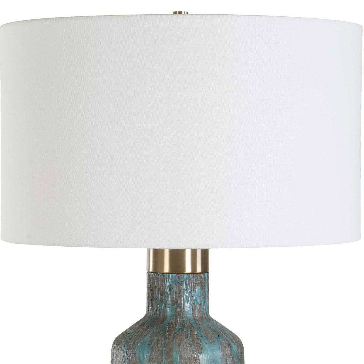 Dauphine Cracked Teal Table Lamp, by Uttermost, 17" width x 27.25" height x 17" depth View 5