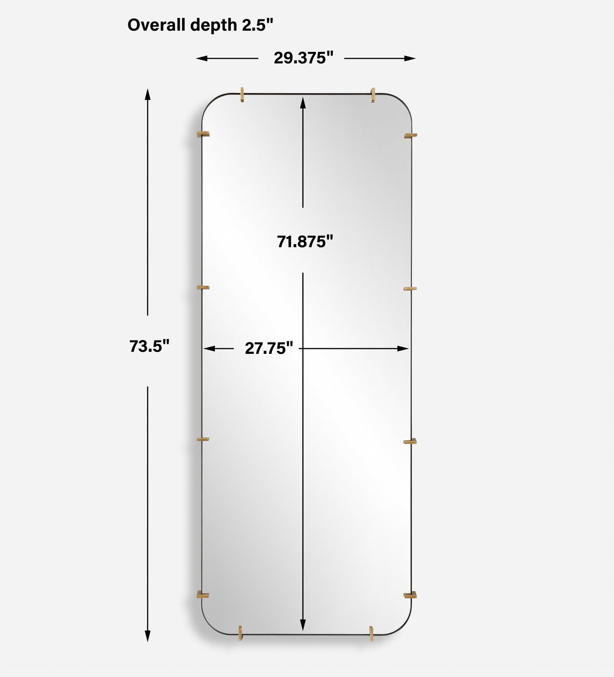 Pali Industrial Dressing Mirror, Floor Mirror by Uttermost, 29.37" width x 73.5" height x 2.5" depth View 3