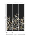 Peacock Black Wall Mural thumbnail 2