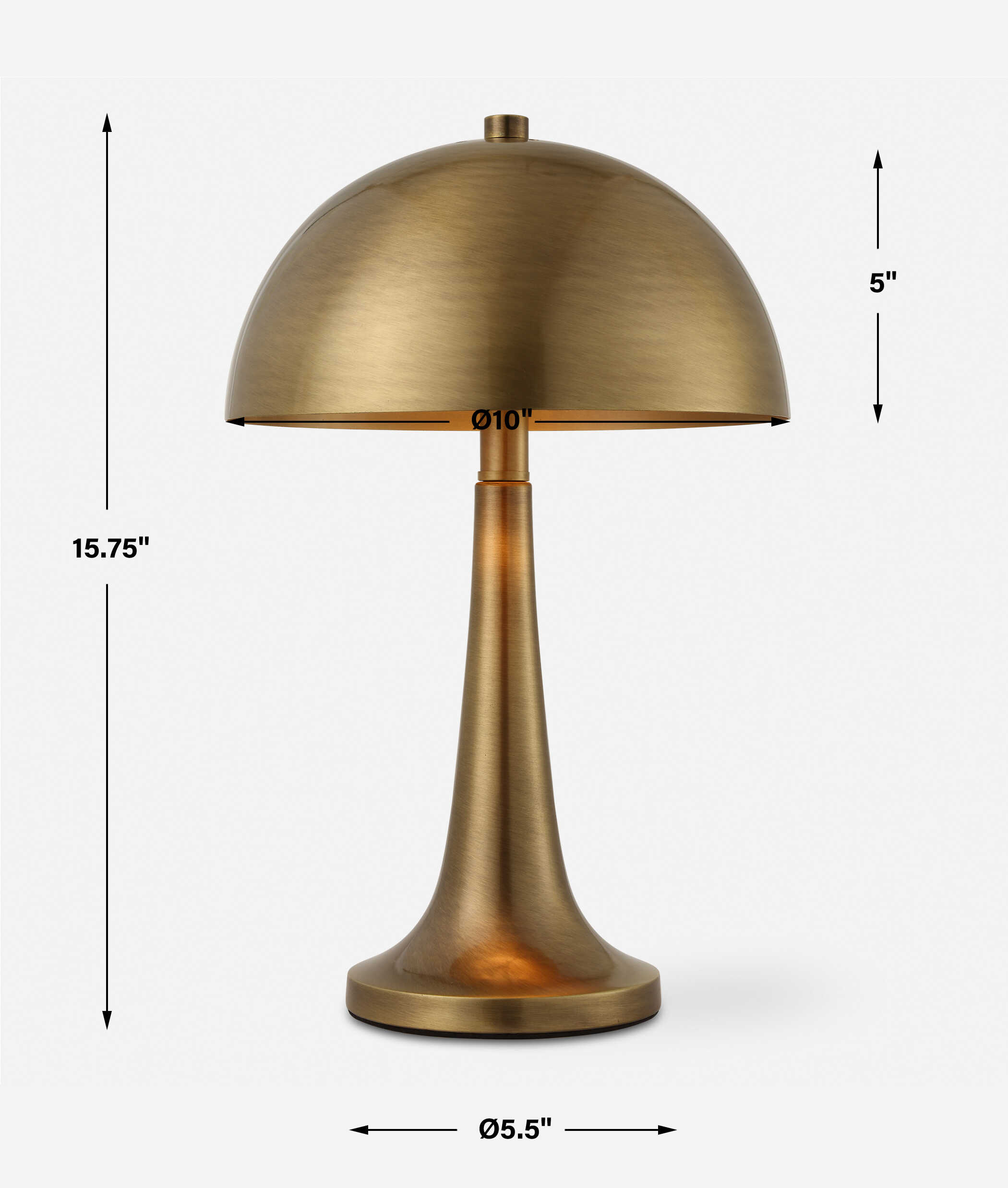 Dame Brass Table Lamp, by Uttermost, 10" width x 15.75" height x 10" depth View 3
