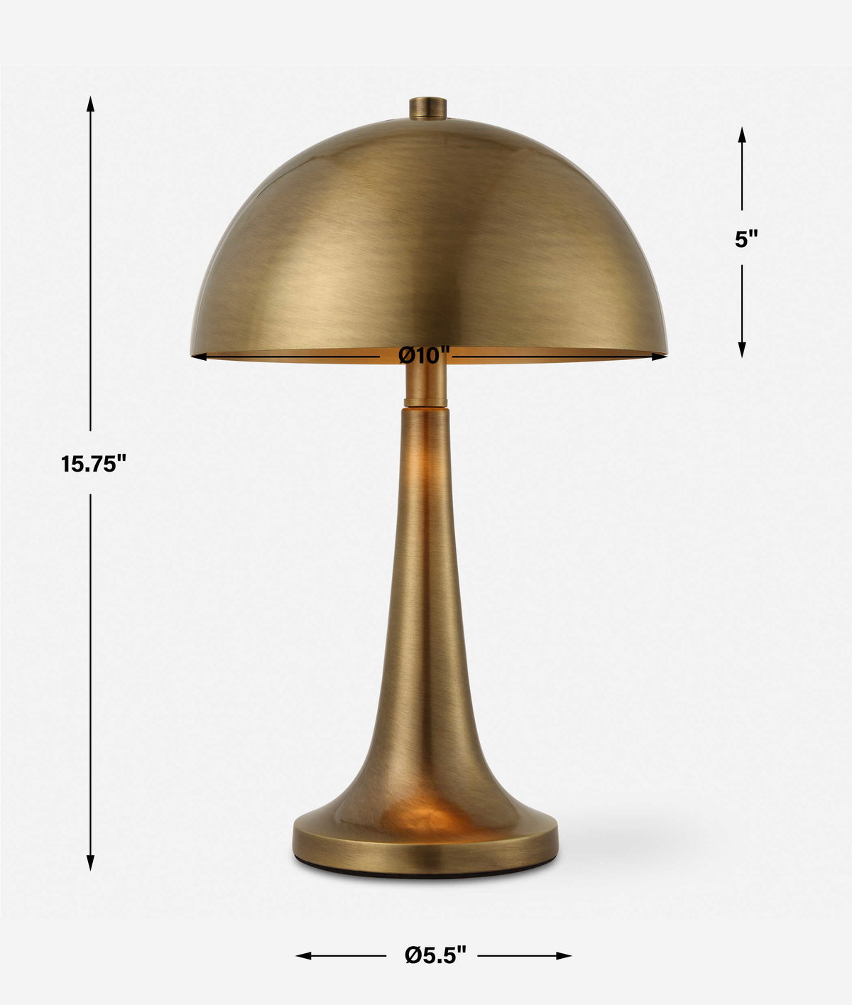 Dame Brass Table Lamp, by Uttermost, 10" width x 15.75" height x 10" depth View 3