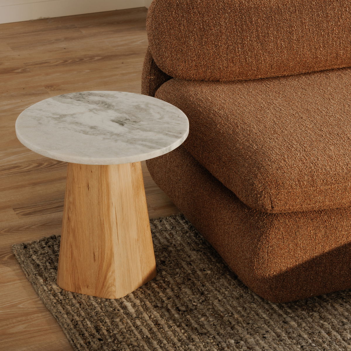 Evelyn Accent Table Ashen Grey Matrix Marble, Side & End Table by Moe's Home, 20" width x 20" height x 20" depth View 6