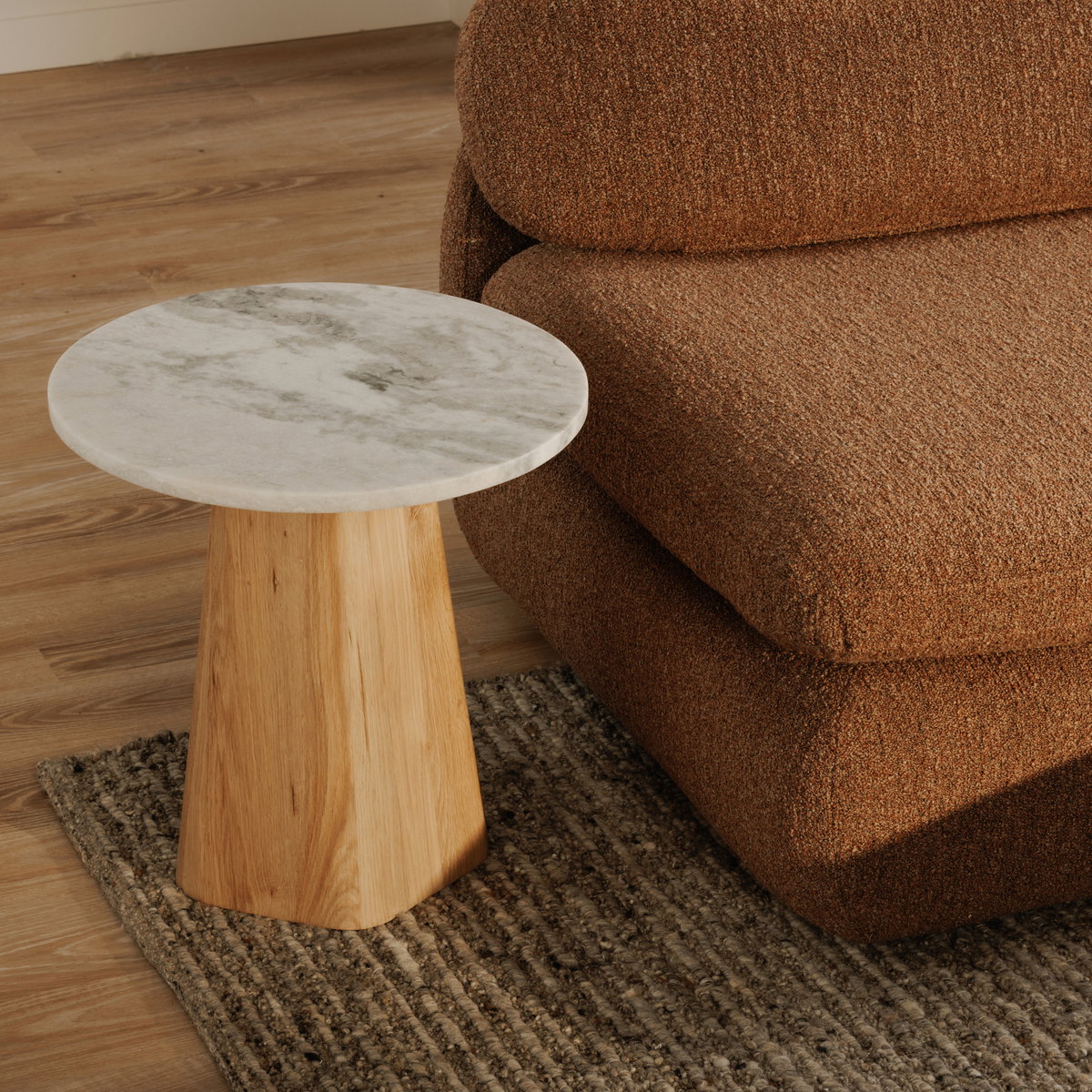 Evelyn Accent Table Ashen Grey Matrix Marble, Side & End Table by Moe's Home, 20" width x 20" height x 20" depth View 6