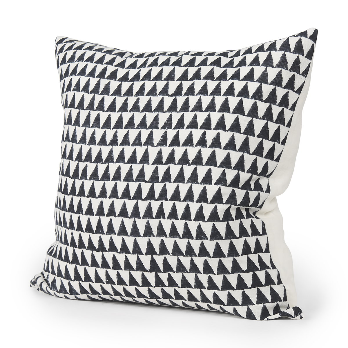 Jolie 22x22 Cream with Black Print Linen Square Pillow Cover, Decorative Pillow by Mercana, 22" length x 22" width x 0.2" height View 1