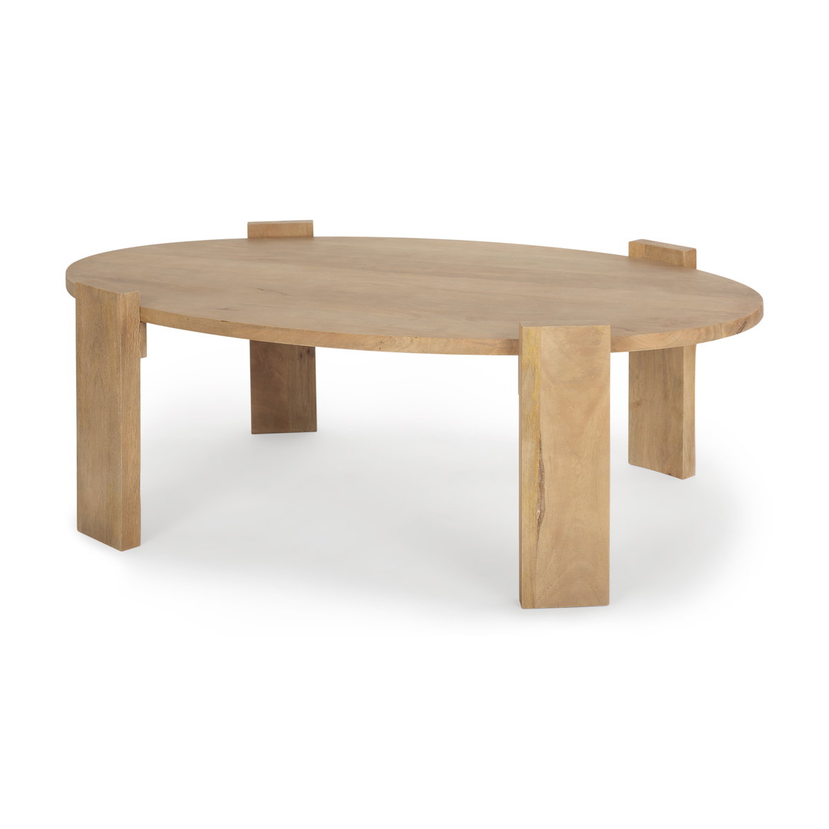 Evelyn Light Brown Oblong Coffee Table, by Mercana, 48" length x 30" width x 16" height View 1