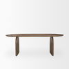 Isla Oval Dining Table with Dark Brown Wood Top & Arched Legs, by Mercana, 86.5" length x 39" width x 30" height thumbnail 5