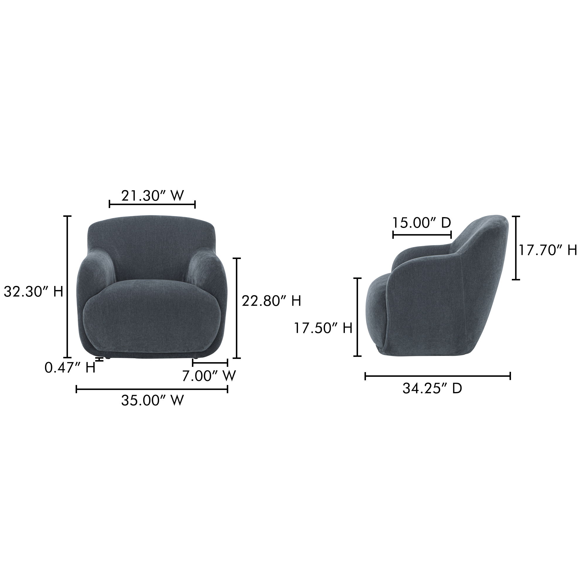 Stevie Lounge Chair Slate Blue large image 