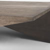 West 55L x 32W x 14H Medium Brown Wooden Angled Coffee Table, by Mercana, 55" length x 32" width x 14" height thumbnail 10