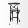 Etienne Low Back 26.25in Seat Counter Stool | Black Wood with Metal, Counter & Bar Stool by Mercana, 20.3" length x 22" width x 41.5" height thumbnail 6