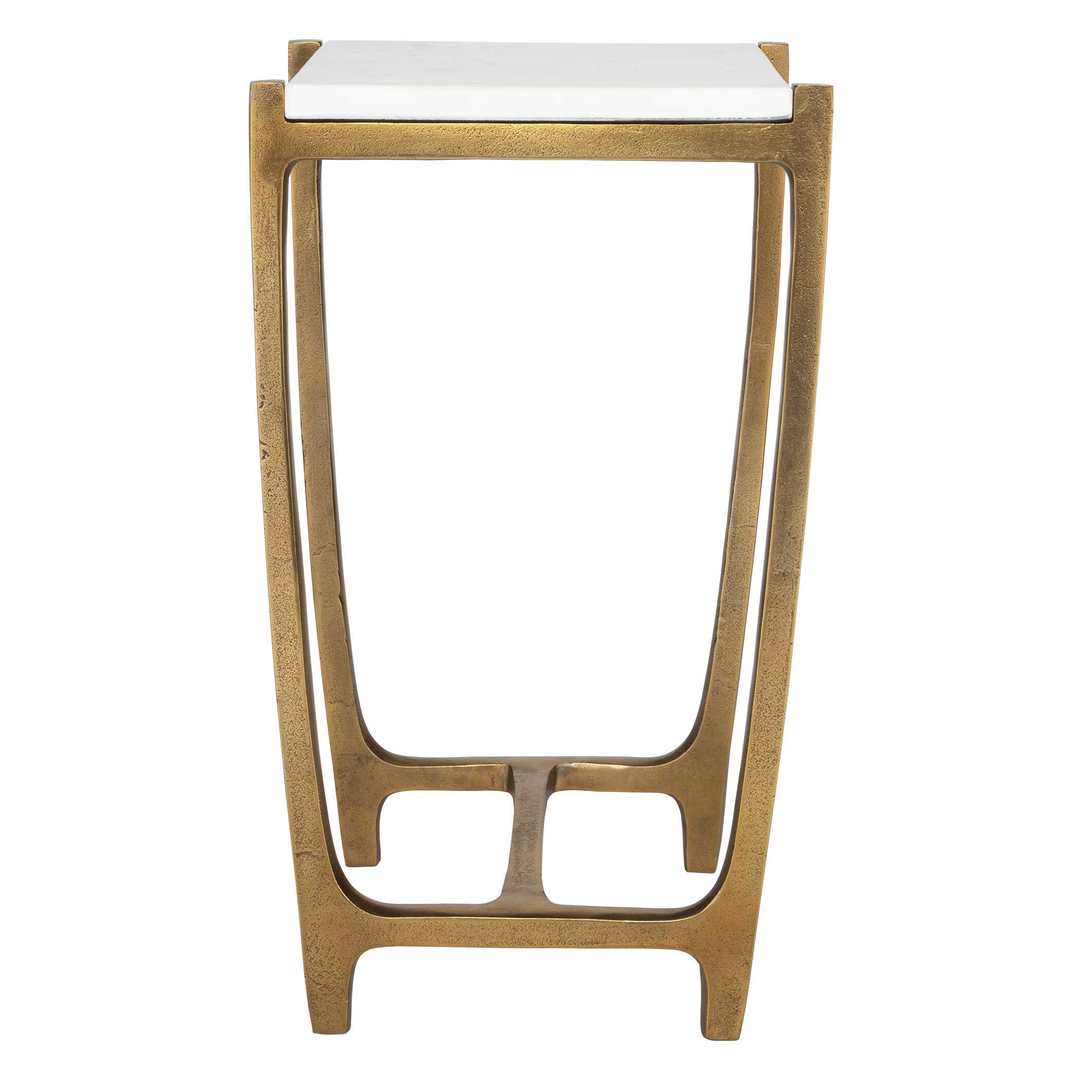 Affinity White Marble Accent Table, Furniture by Uttermost, 12.5" width x 22" height x 11" depth View 5