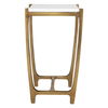 Affinity White Marble Accent Table, Furniture by Uttermost, 12.5" width x 22" height x 11" depth thumbnail 5
