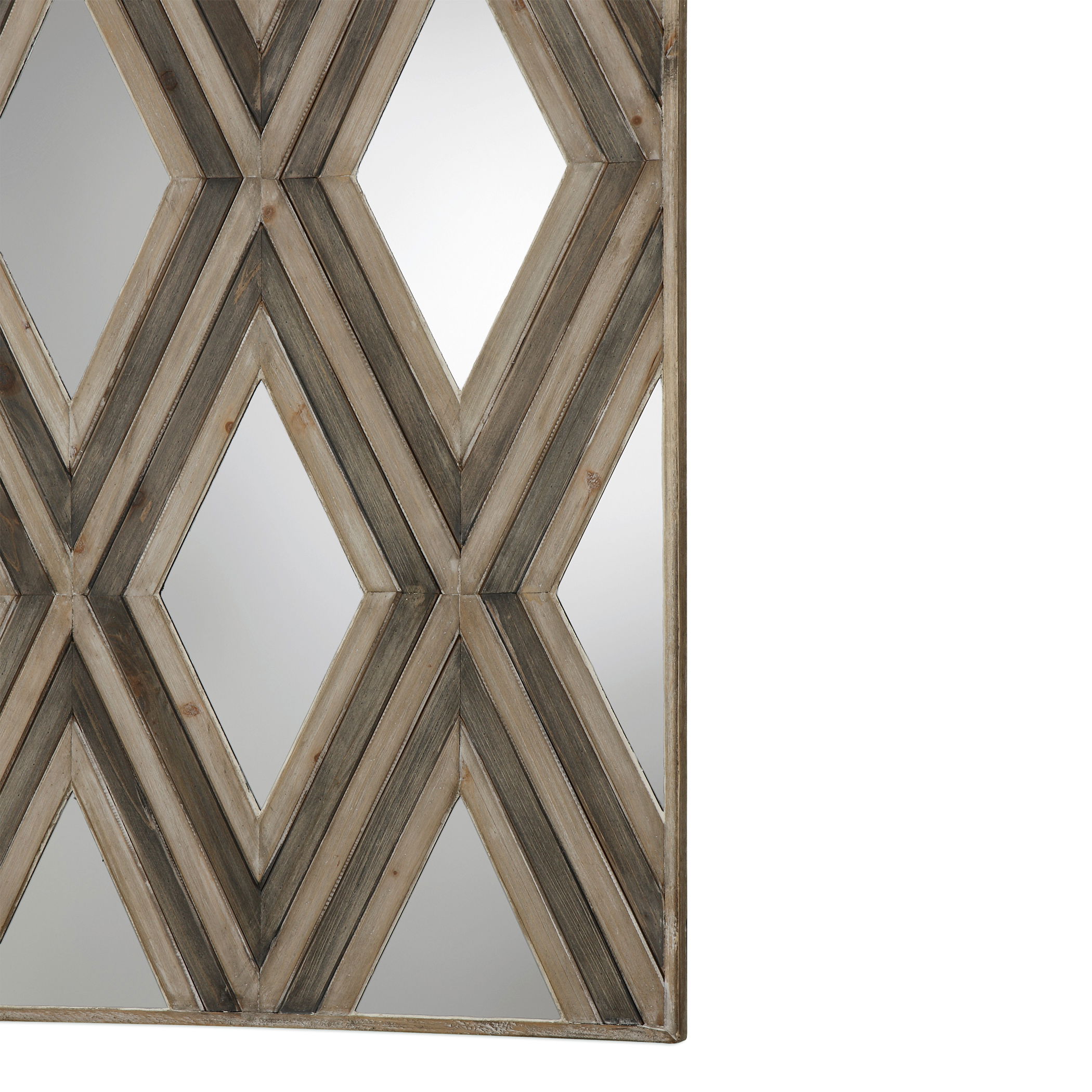 Tahira Geometric Argyle Pattern Wall Mirror large image 