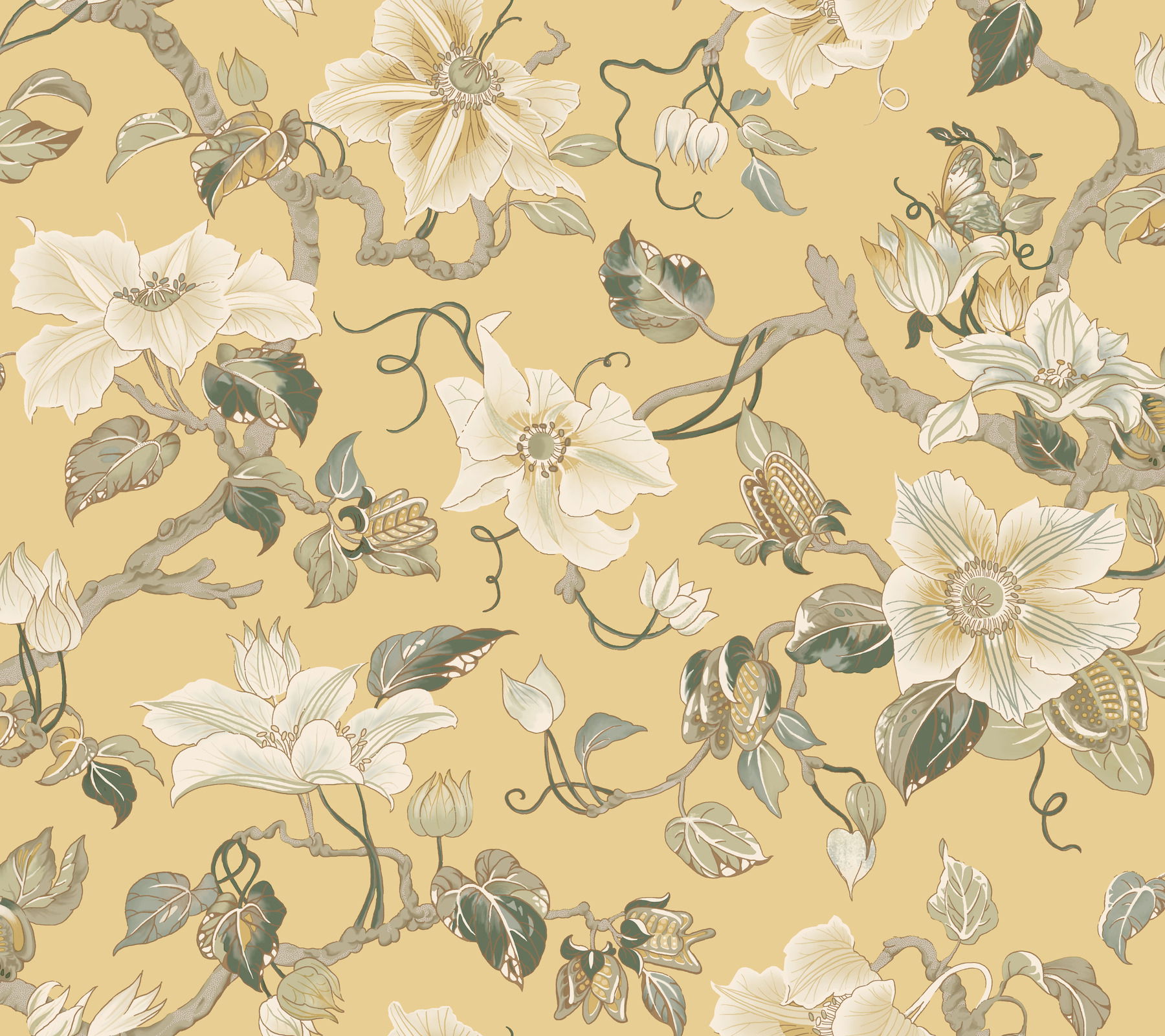 Marguerite Vine Yellow Wallpaper large image 