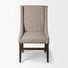 Kensington High-Back Dining Side Chair | Beige Fabric with Wood, Dining Chair by Mercana, 22.25" length x 23.25" width x 39.5" height thumbnail 3