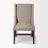 Kensington I Beige Fabric and Solid Wood Dining Chair, by Mercana, 22.25" length x 23.25" width x 39.5" height thumbnail 3