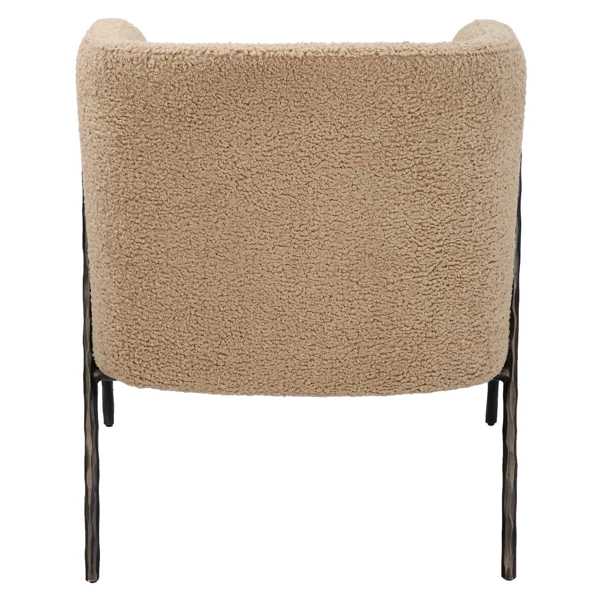 Jacobsen Tan Shearling Barrel Chair, Accent Chair by Uttermost, 28" width x 29" height x 27" depth View 6
