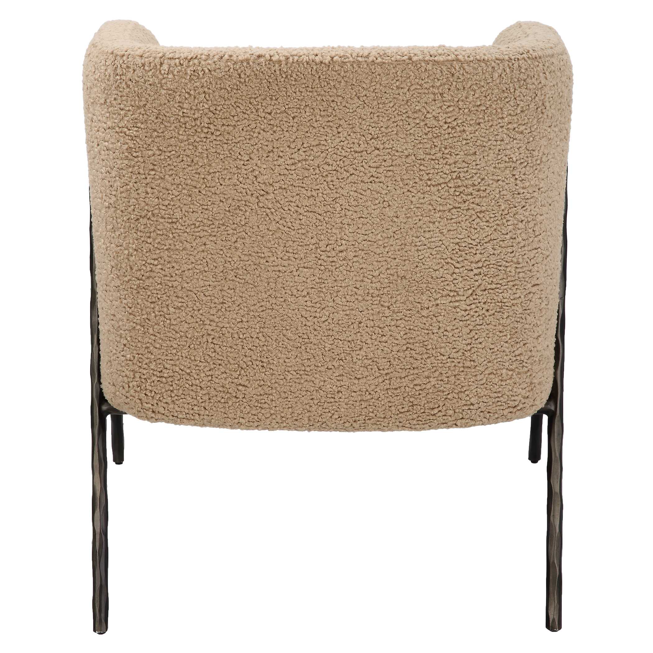 Jacobsen Tan Shearling Barrel Chair, Furniture by Uttermost, 28" width x 29" height x 27" depth View 6