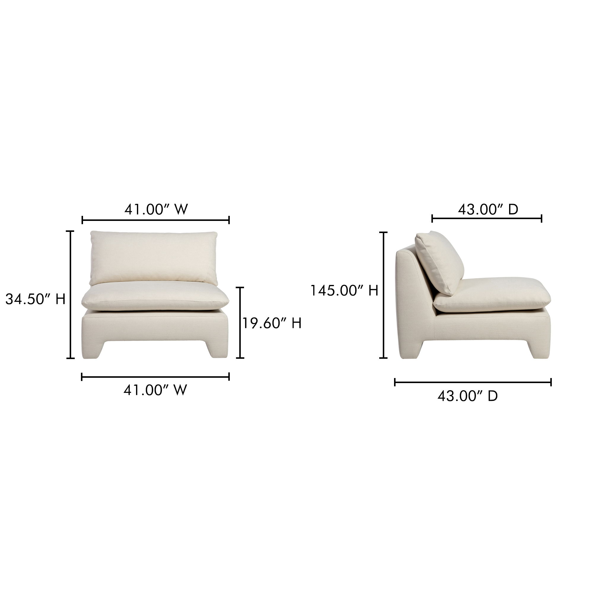 Estelle Lounge Chair Cream large image 