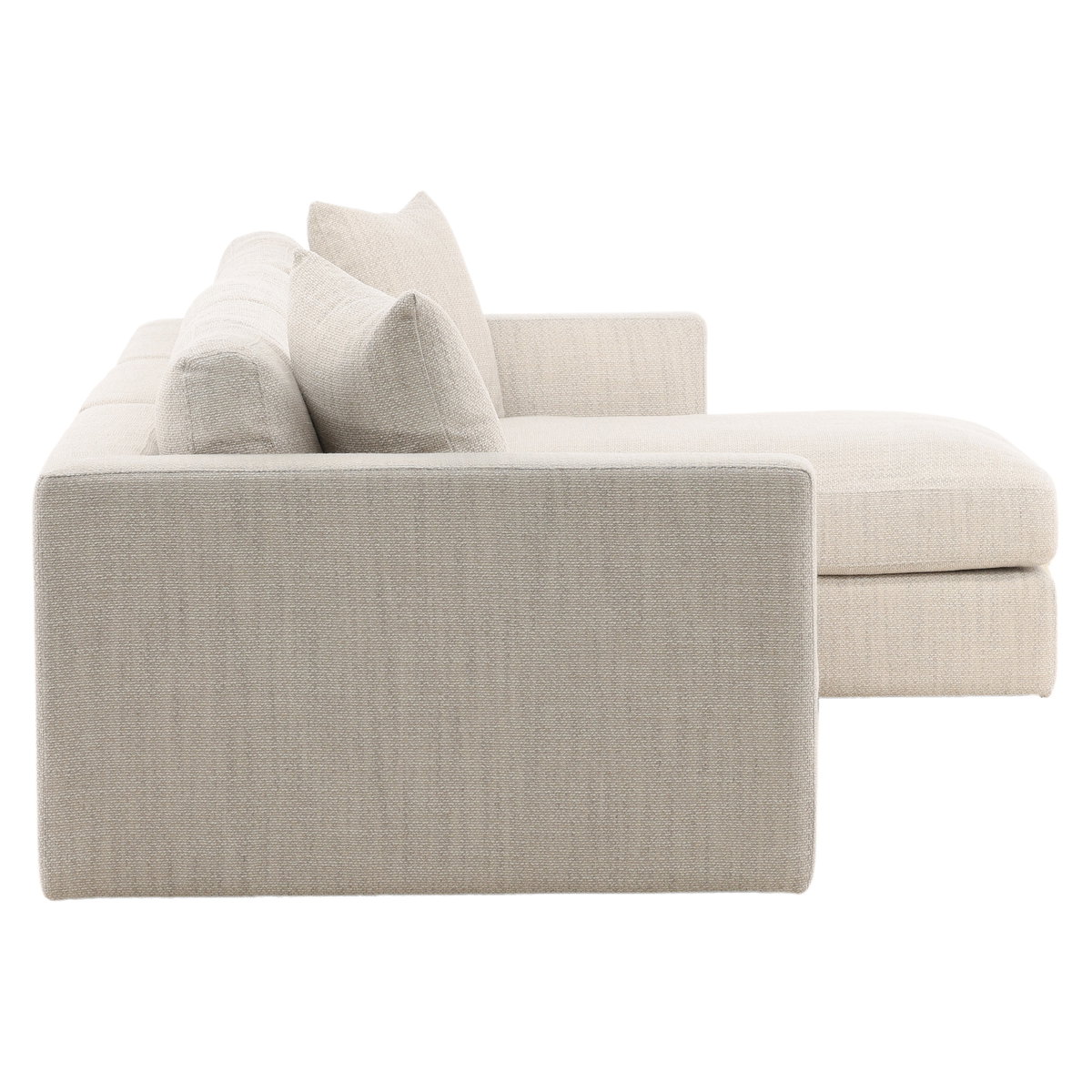 Erica Chaise Sectional Taupe, Sectional Sofa by Dovetail, 116.75" width x 24.5" height x 63.75" depth View 3
