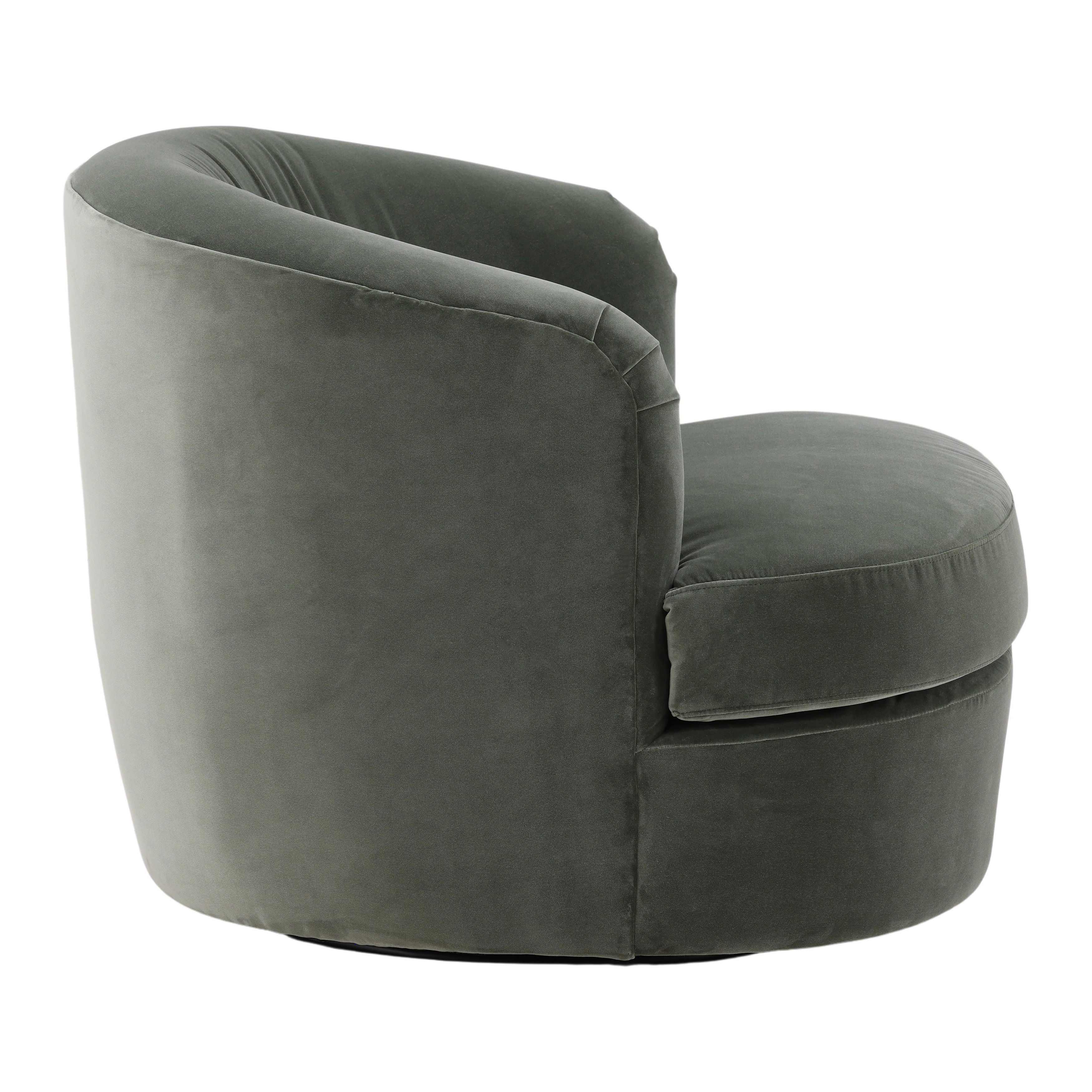 Azura Swivel Chair Sage, Accent Chair by Dovetail, 33.5" width x 28" height x 34.1" depth View 3