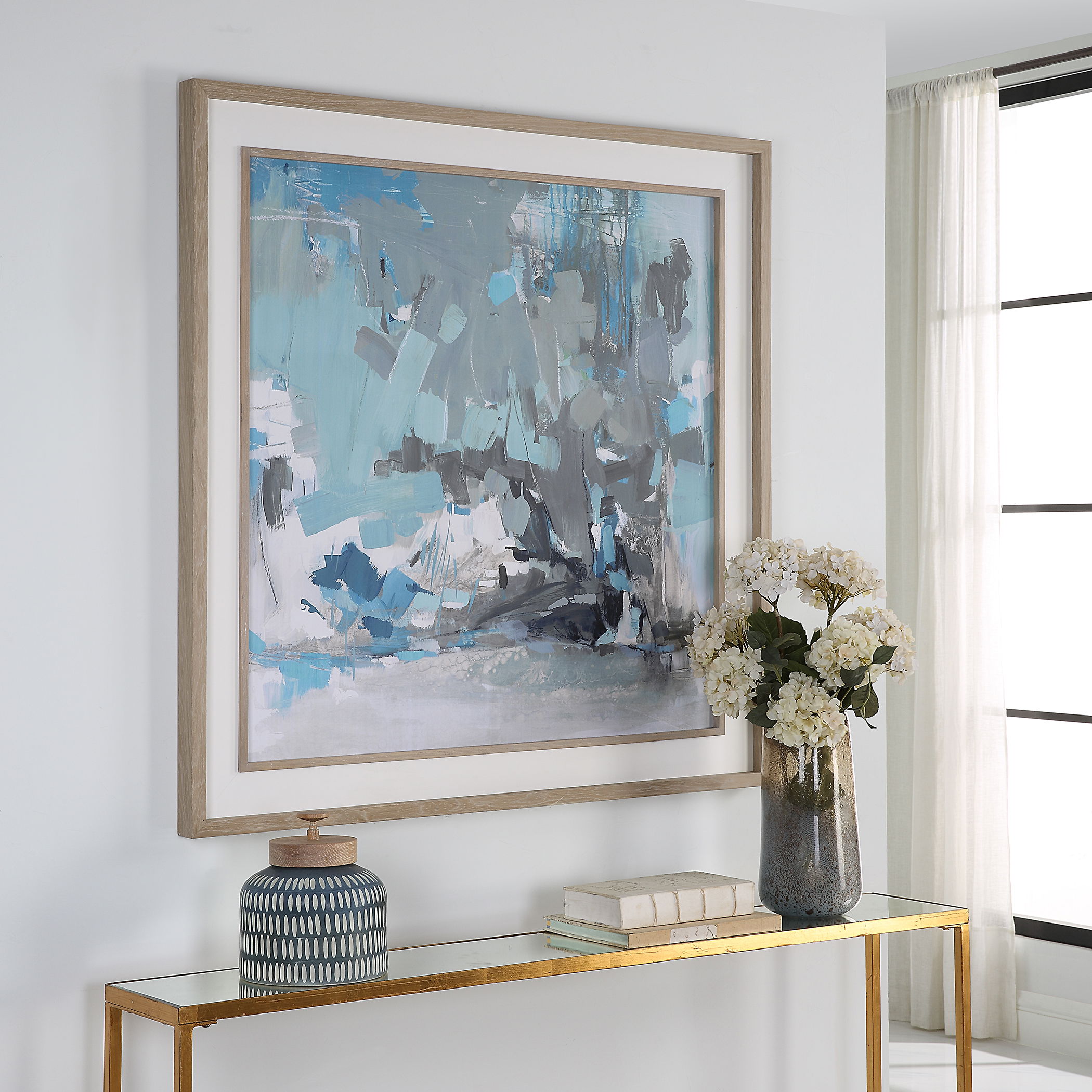 Misty Moonlight Abstract Framed Print large image 