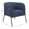 Jacobsen Denim Barrel Chair, Accent Chair by Uttermost, 27" width x 29" height x 27" depth thumbnail 3