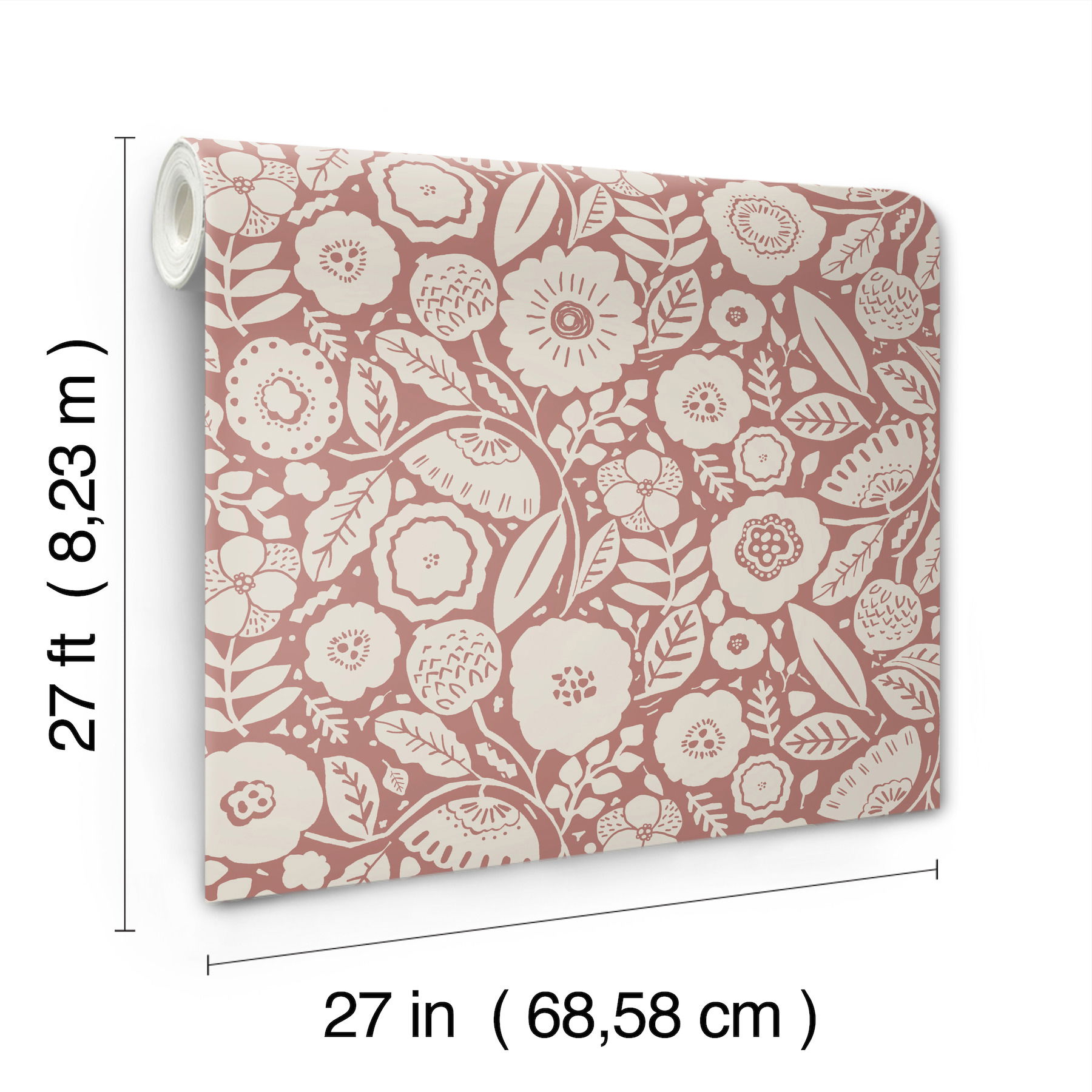 Camille Blossom Vintage Rose Wallpaper large image 