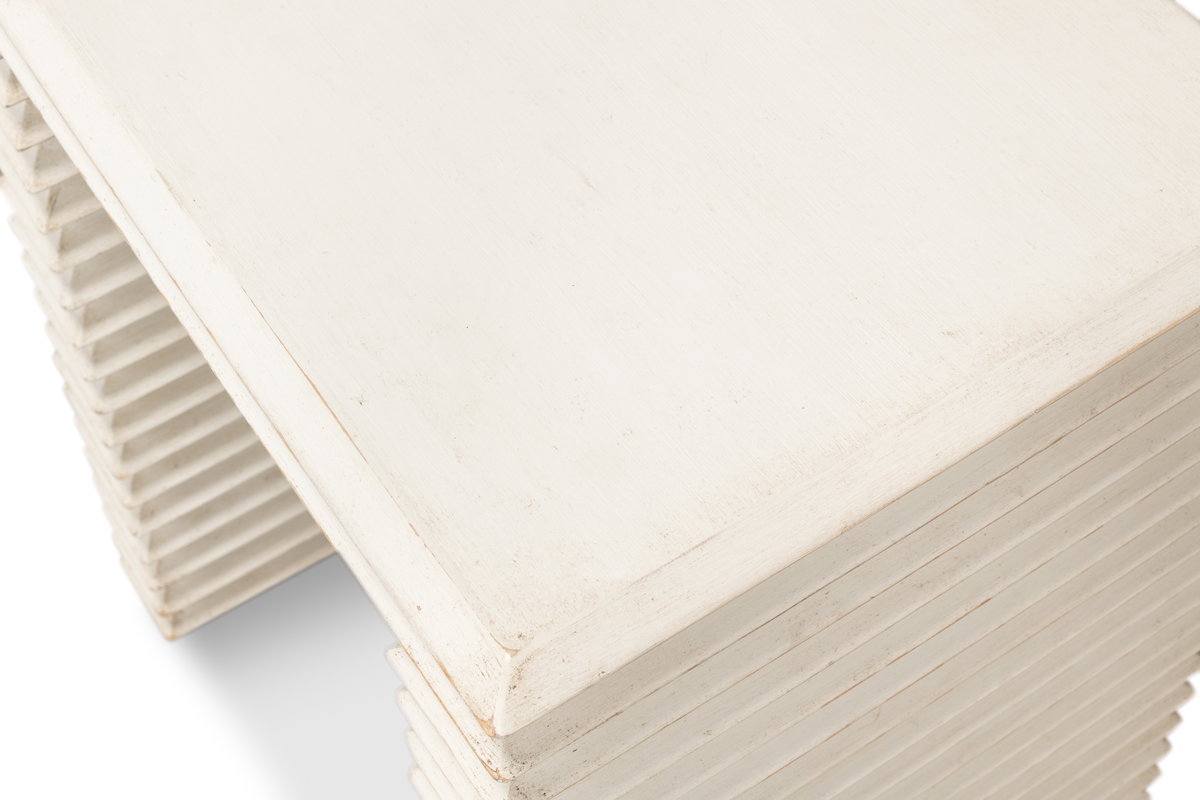 Stacked Side Table  Antique White, by Sarreid, 1'4" length x 1'8" width x 2' height View 12