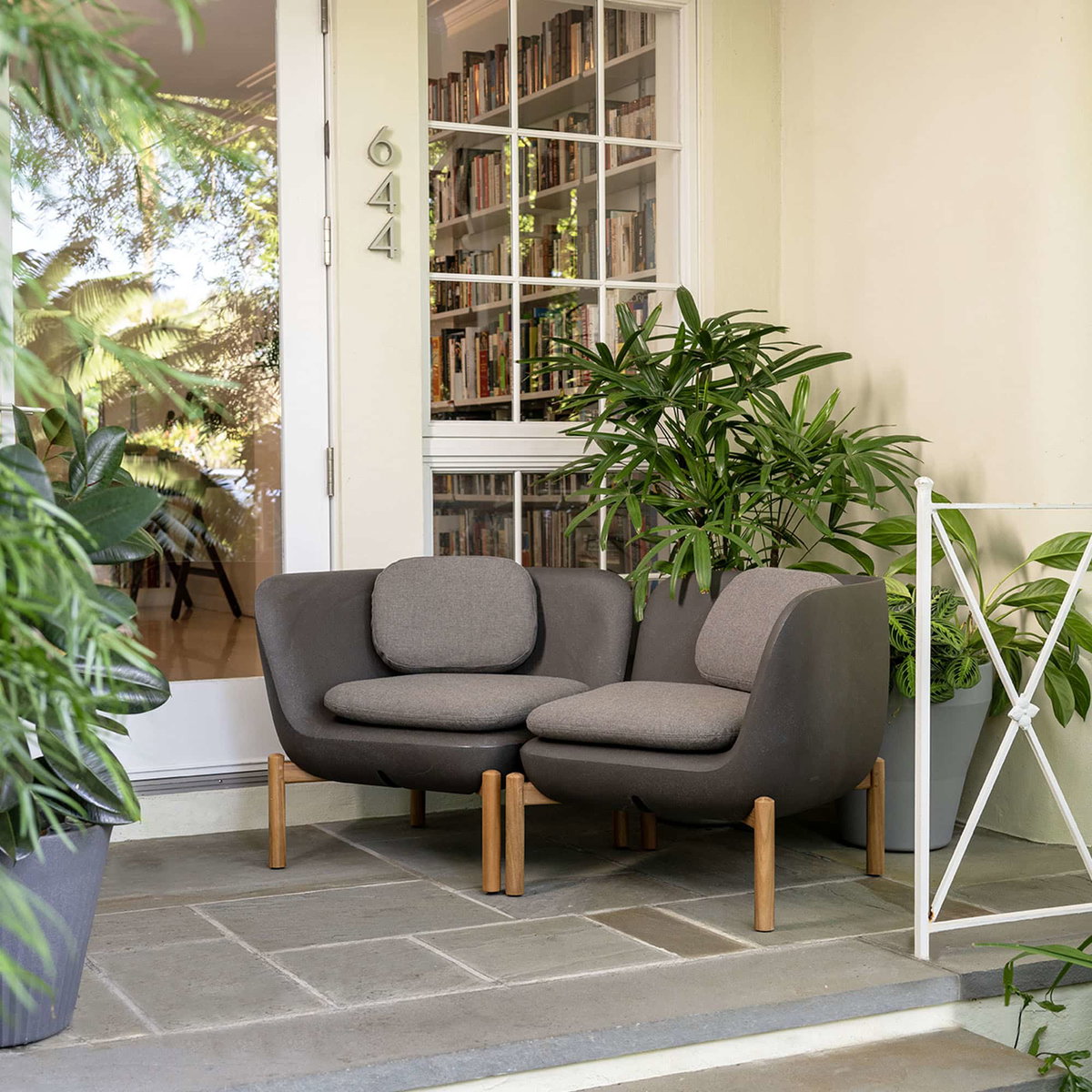 Inou Elements Modular Two-seater Sofa, Outdoor Furniture by Crescent Garden, 4'7.8" width x 2'2.4" height x 2'3.8" depth View 2