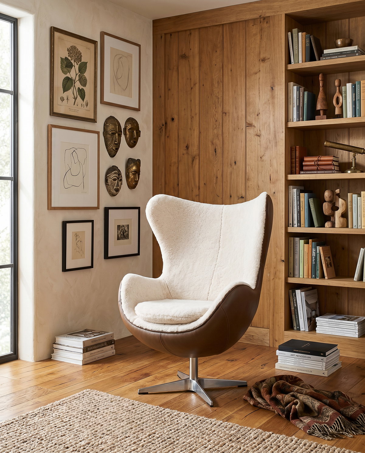 Jacobean Mid 20th Century Egg Chair, by Sarreid, 2'6" length x 2'10" width x 3'9" height View 14