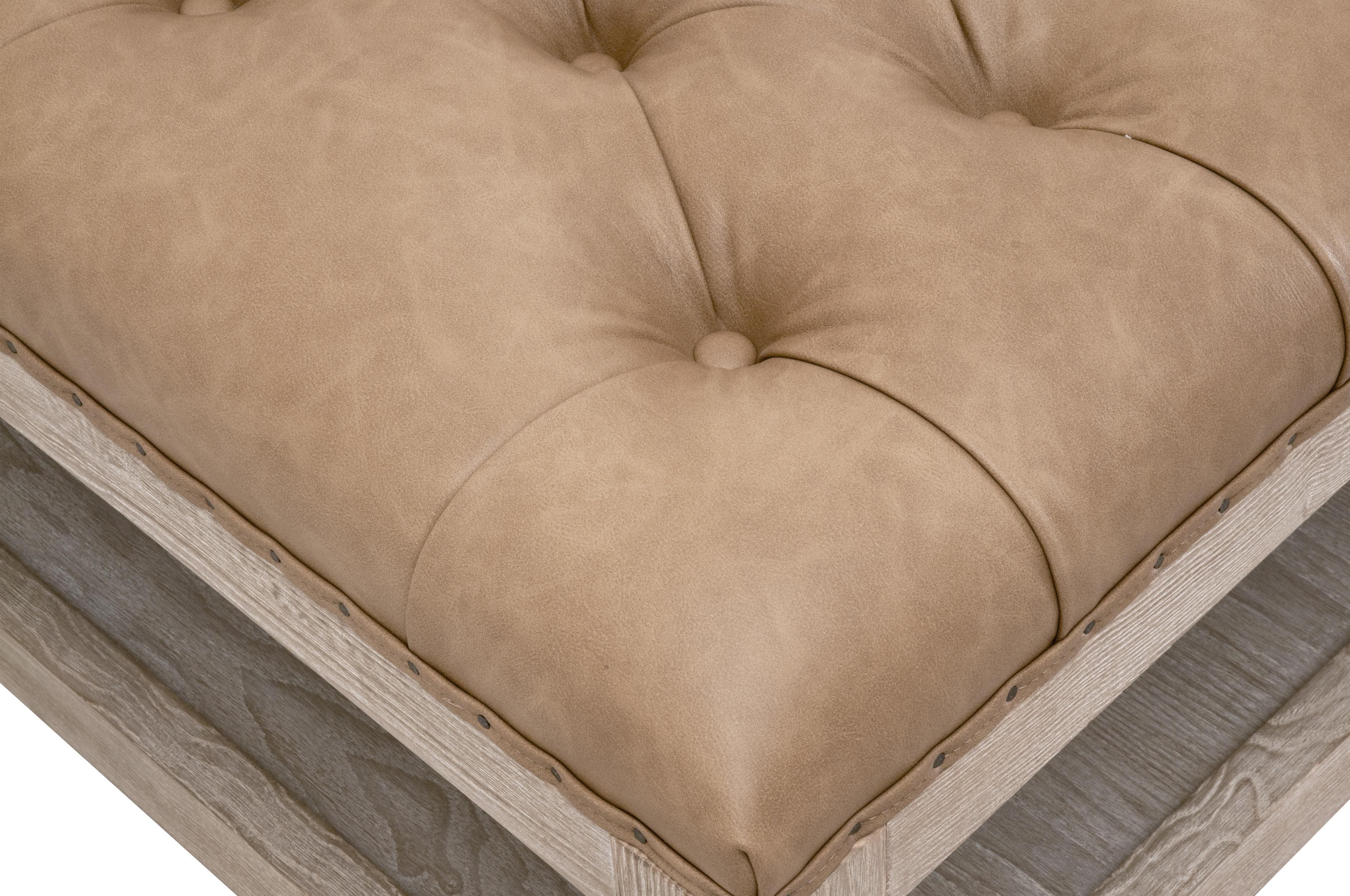 Townsend Tufted Upholstered Rectangle Coffee Table large image 