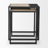 Miles Black Metal with Light Wood Nesting End/Side Table, Side & End Table by Mercana, 22" length x 22" width x 24" height thumbnail 4