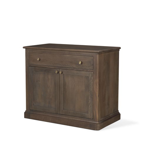 Baron Dark Brown Solid Wood with Antique Knobs 2-Door Accent Cabinet