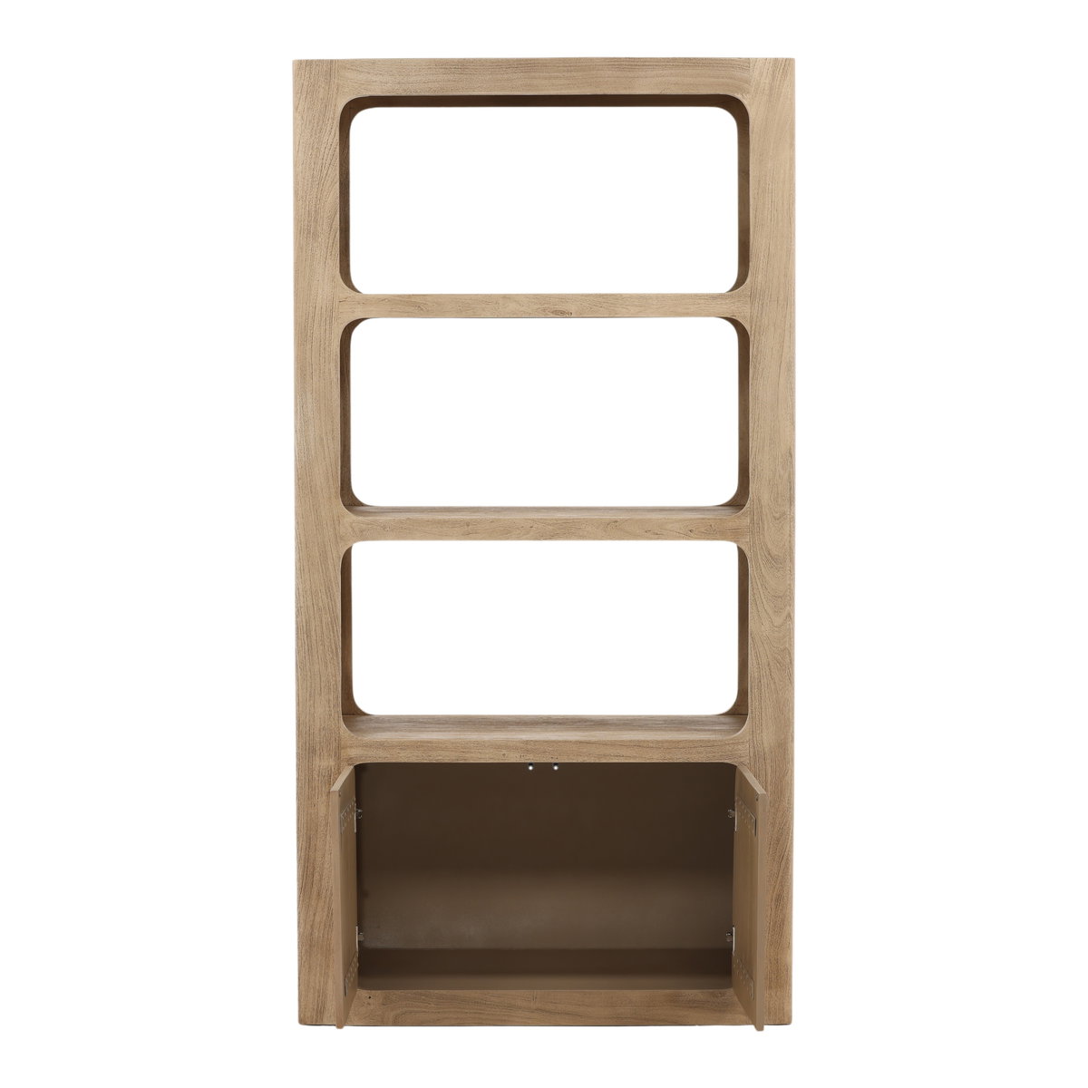Leandra Bookcase Weathered Natural, Shelving & Bookcase by Dovetail, 43" width x 83" height x 19" depth View 5