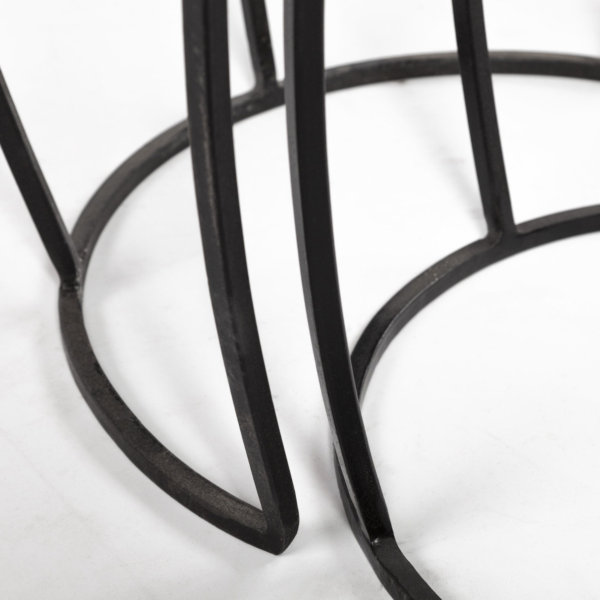 Clapp IV (Set of 2) 20L x 20W Brown Round Wood Top with Black Iron Frame Nesting Accent Tables large image 